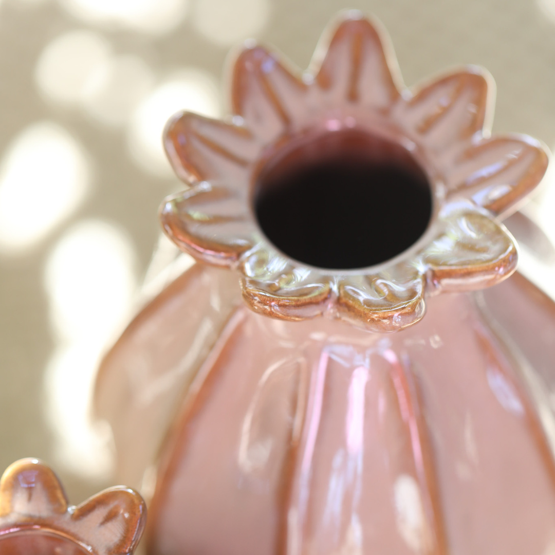 Lillian Poppy Seed Head Vase | Malt Brown | Large