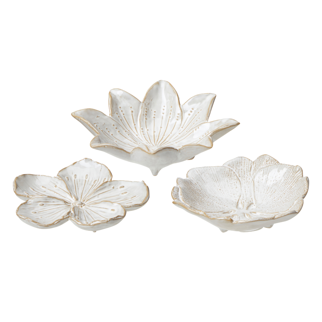 Liya Flower Saucers White | 3 styles