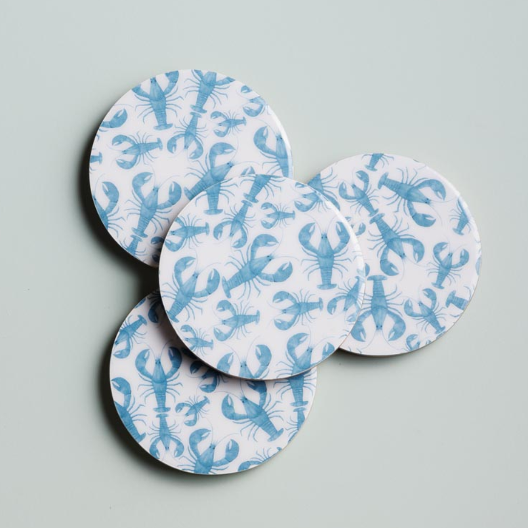 Blue Lobster Coasters | Set of Four