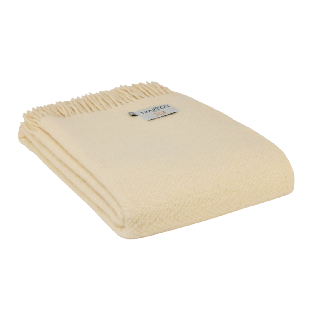 Moorland Cream Pure New Wool Throw