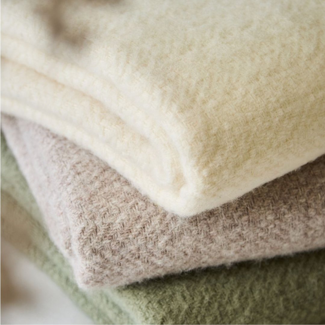 Moorland Cream Pure New Wool Throw