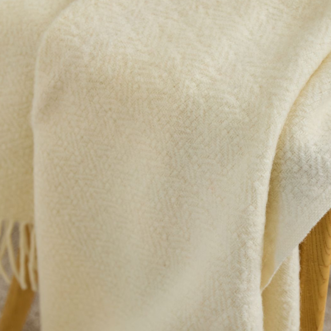 Moorland Cream Pure New Wool Throw