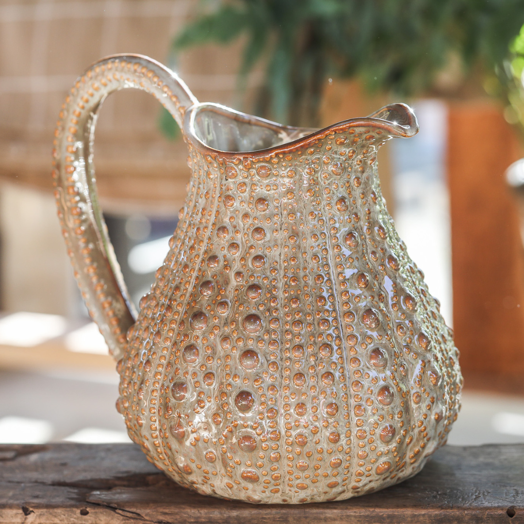 Ceramic Urchin Jug | Mottled Grey & Brown