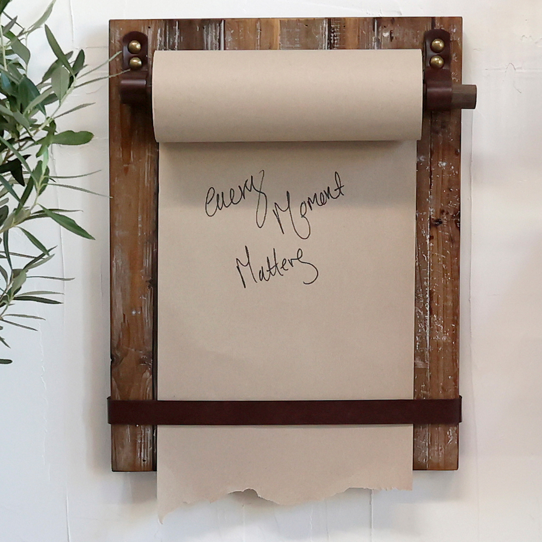 Recycled Wood Note Board with Paper Roll
