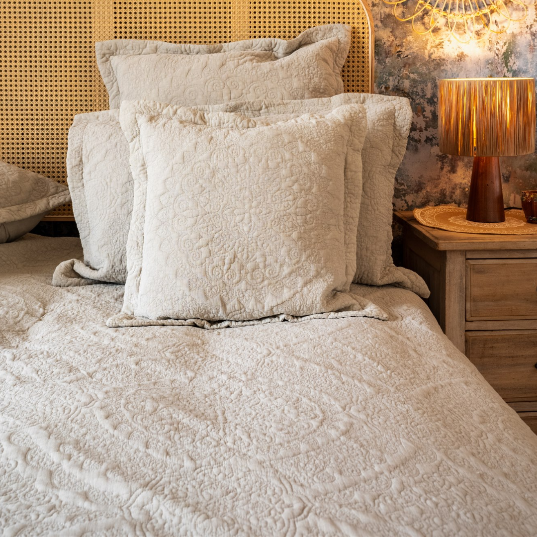 Stonewash Cotton Bedspread | Parchment