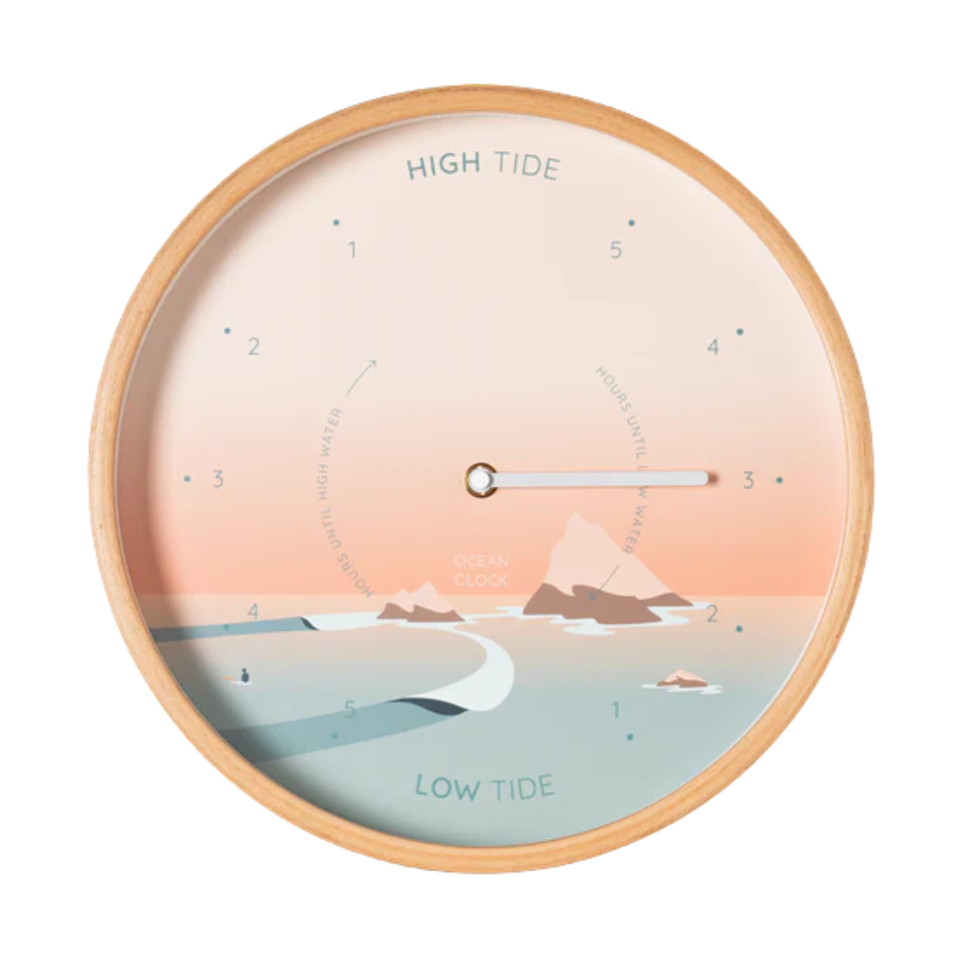 Wooden Tide Clock | Peach Sunrise