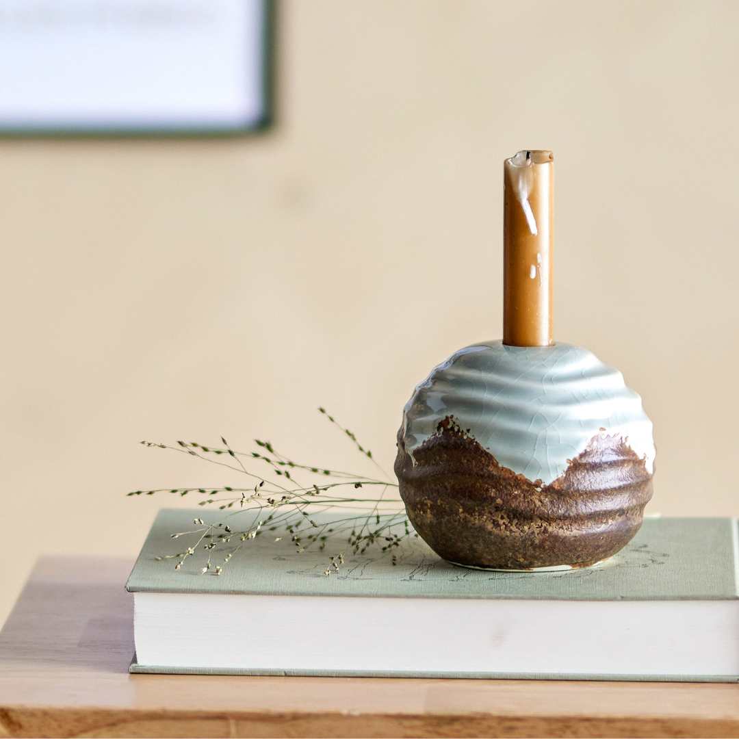 Paula Stoneware Candle Holder