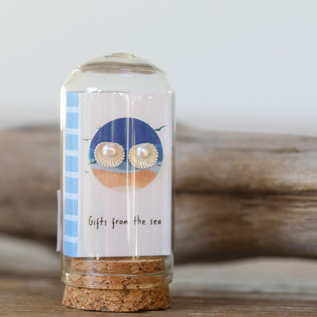 Sterling Silver Earrings in a Gift Bottle | Various Coastal Designs