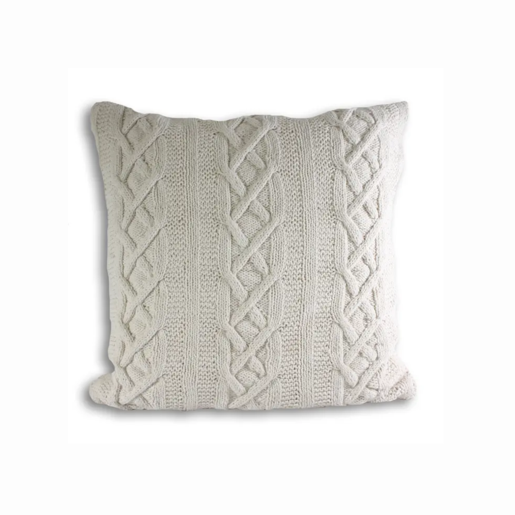 Aran Cable Knit Cushion | Pale Cream