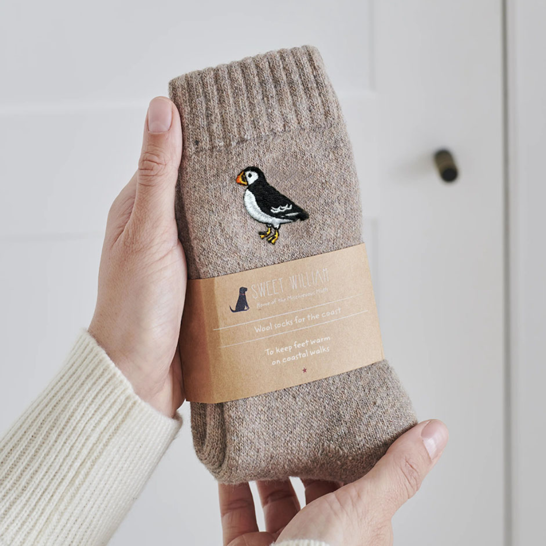 Embroidered Coastal Walking Socks | 4 Designs | One Size 4-12