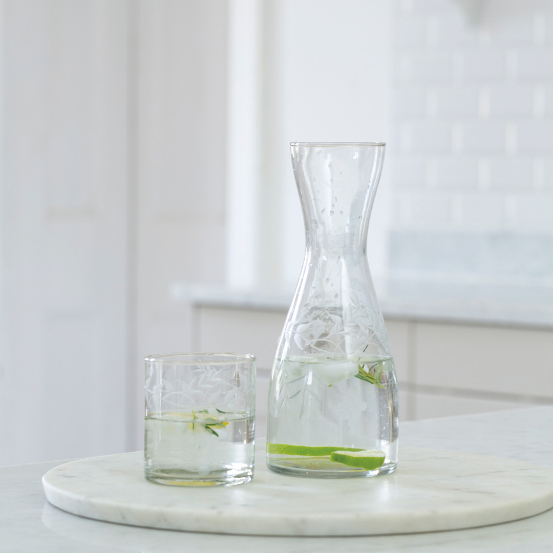 Rambling Vine Etched Carafe