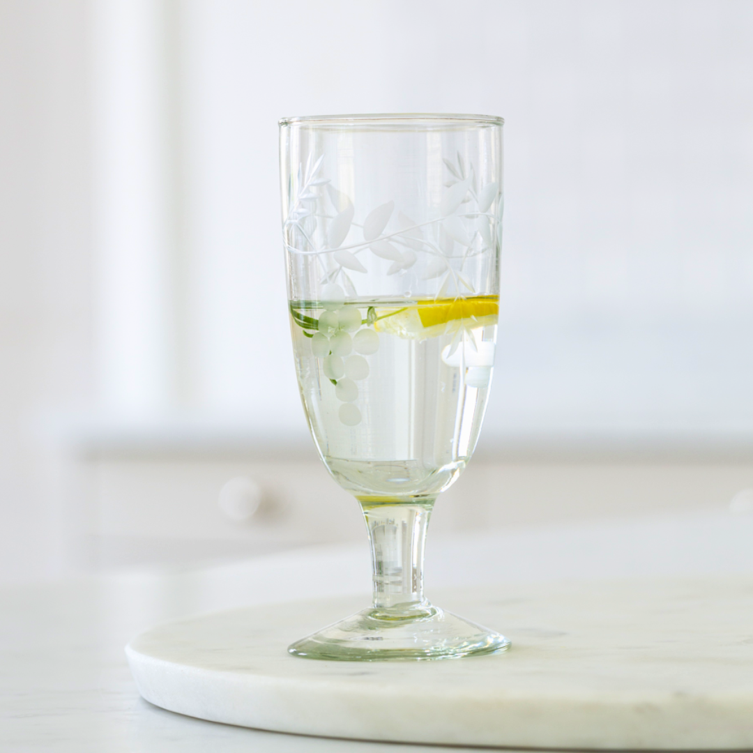 Rambling Vine Etched Champagne Flute