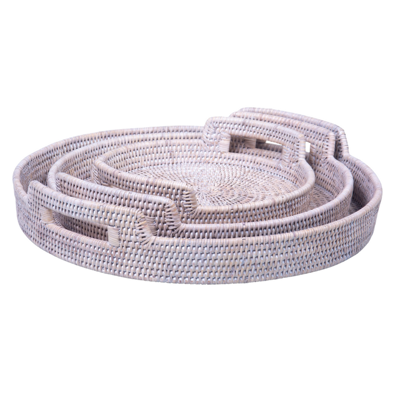Round Rattan Trays with Handles | 3 sizes available