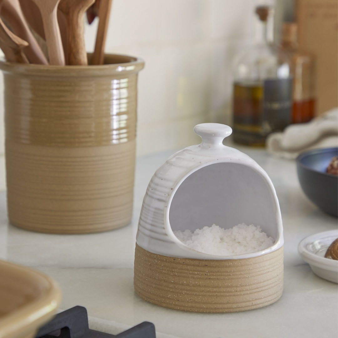 Scotia White Ceramic Salt Pig