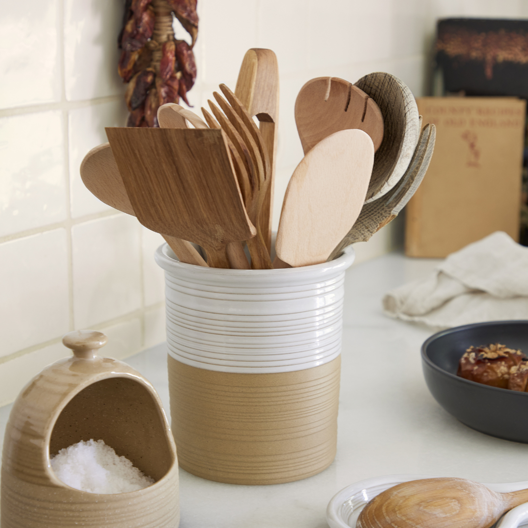 Scotia White Ceramic Utensil Pot