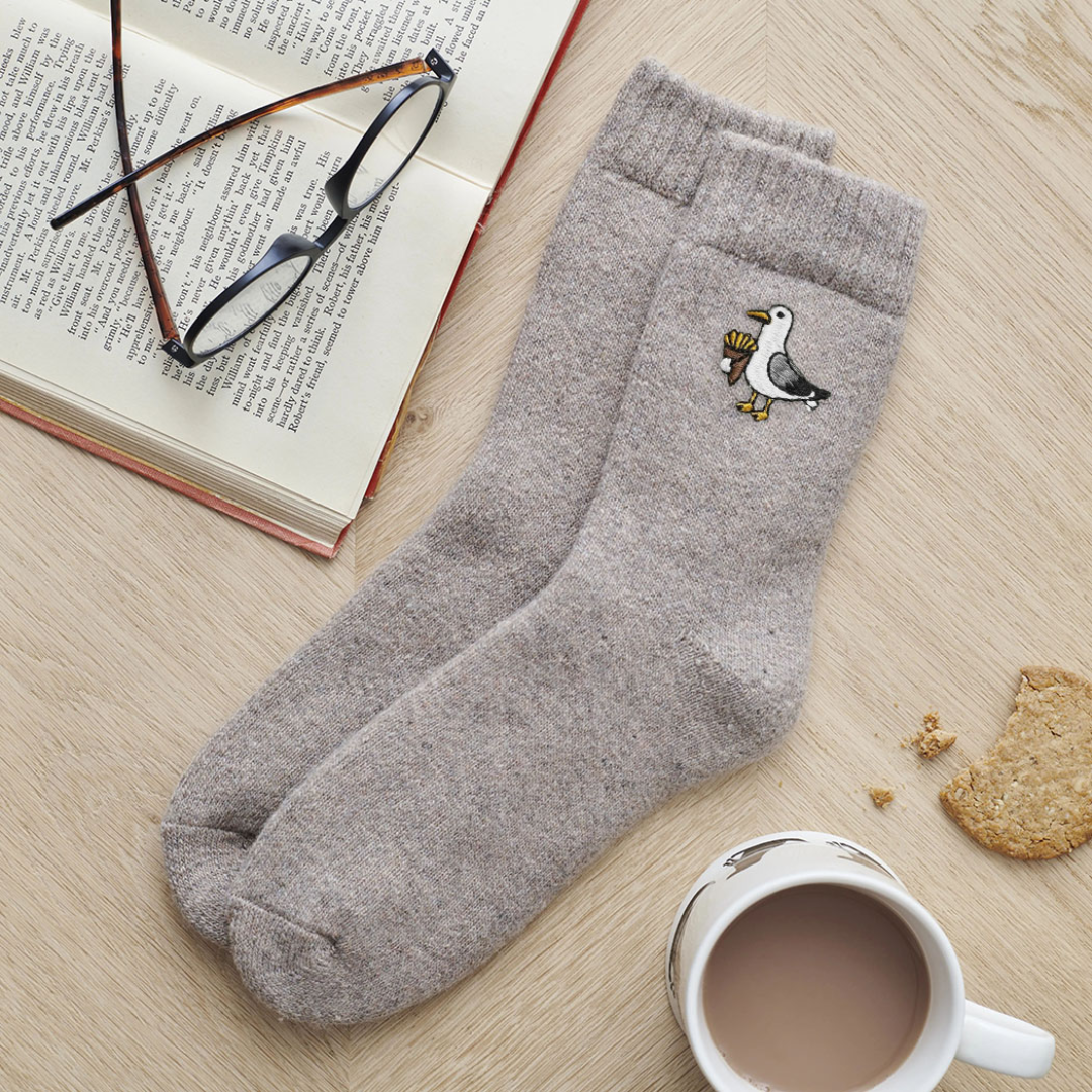 Embroidered Coastal Walking Socks | 4 Designs | One Size 4-12