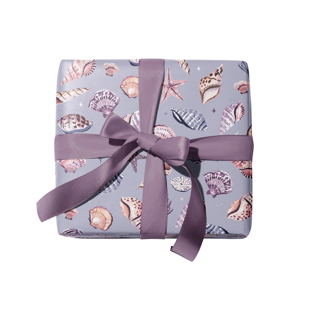Hand-drawn Lilac Shells Gift Wrap Sheet