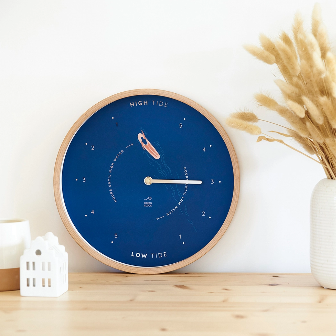 Wooden Tide Clock | Surf Summer Blue
