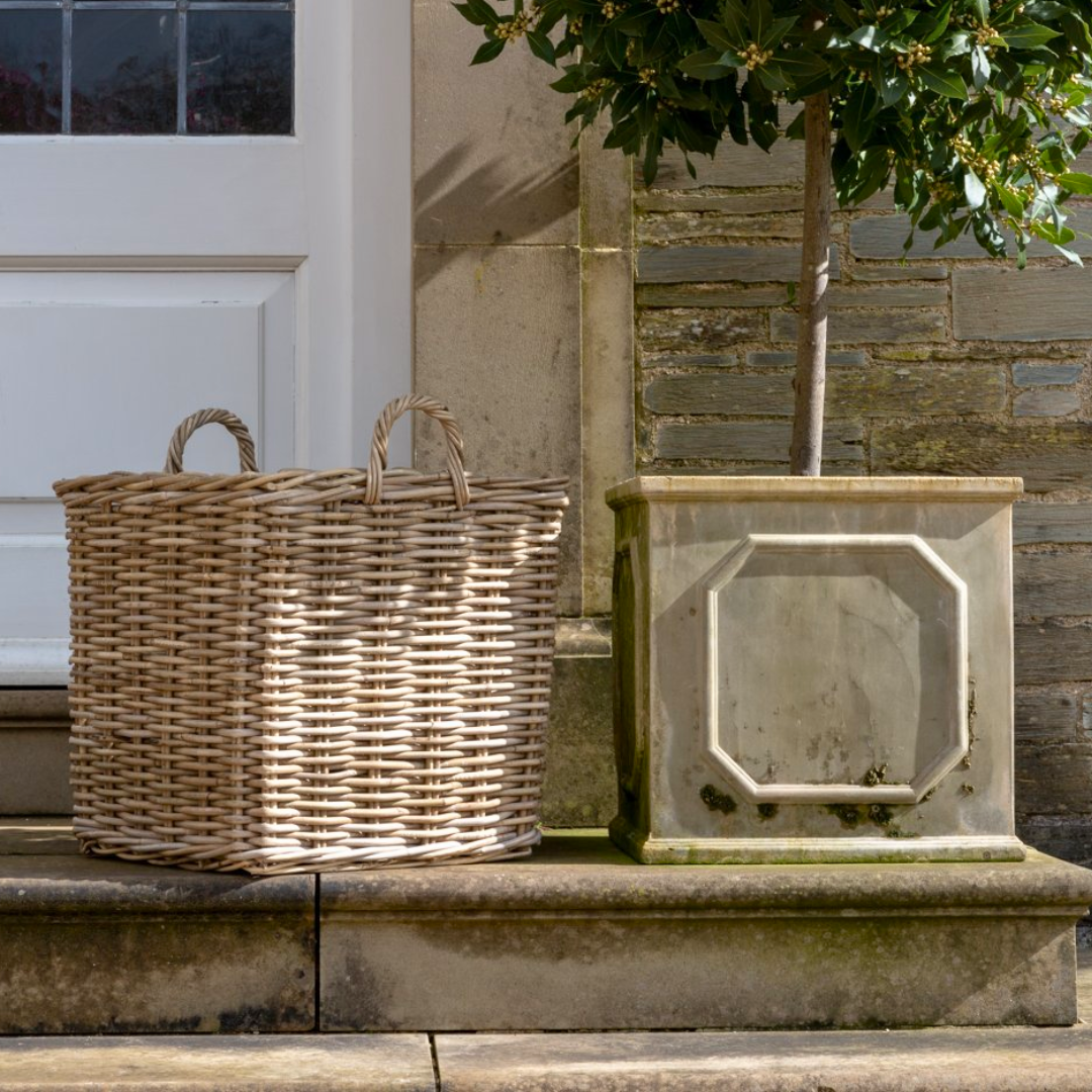 Square Kubu Rattan Log Basket | 3 sizes