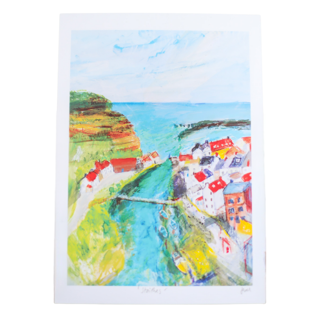 Staithes Sea View Art Print | By Jenny Hall