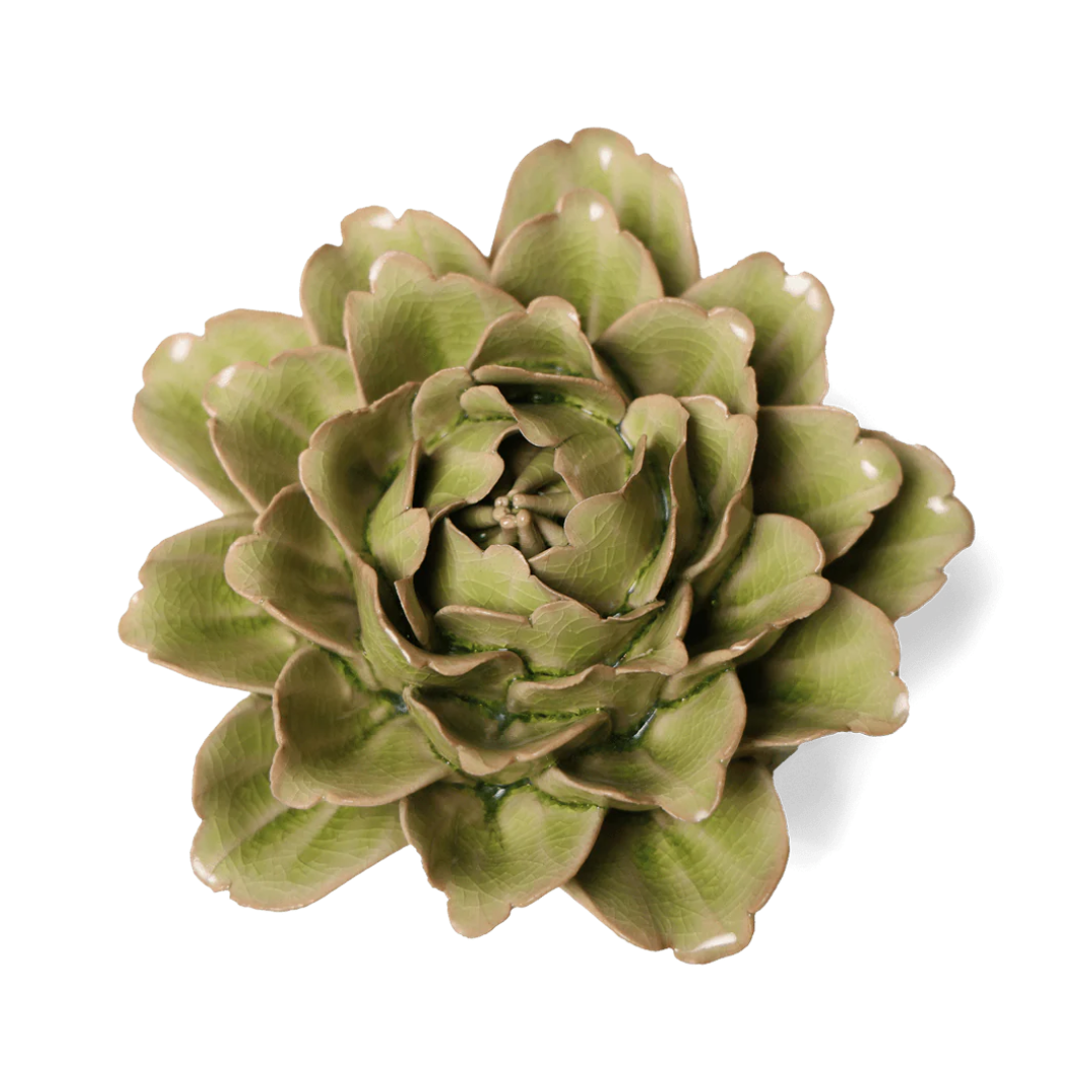 Ceramic Tree Peony | Olive Green