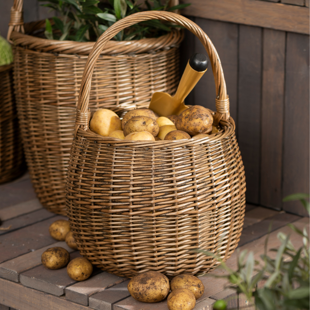 Round Willow Basket with Handle