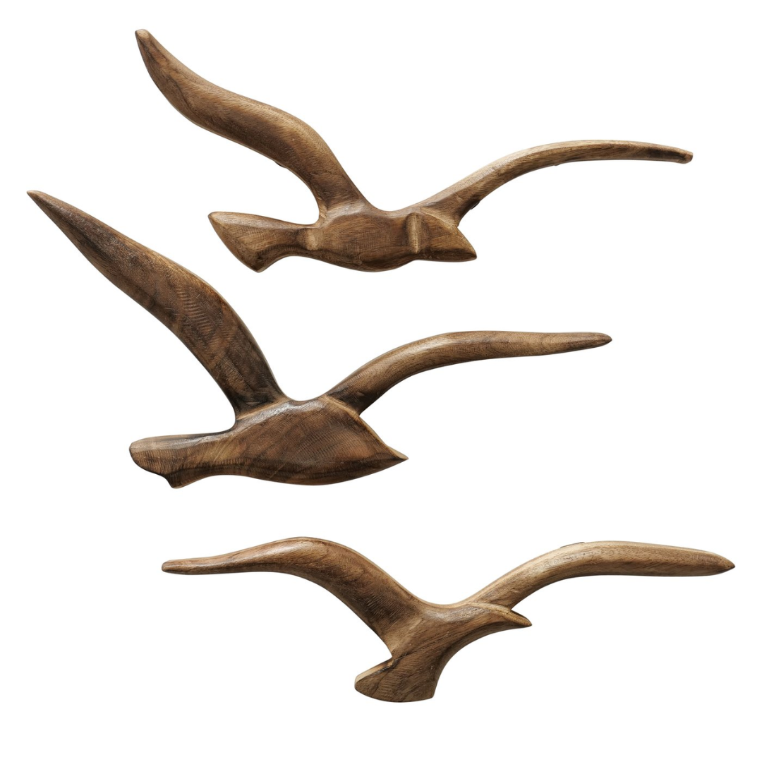 Wooden Wall Seagulls | Set of 3
