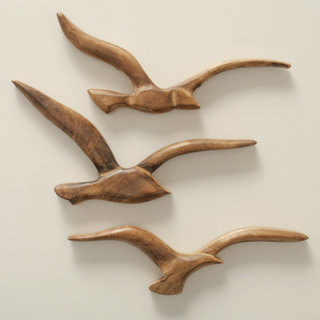 Wooden Wall Seagulls | Set of 3