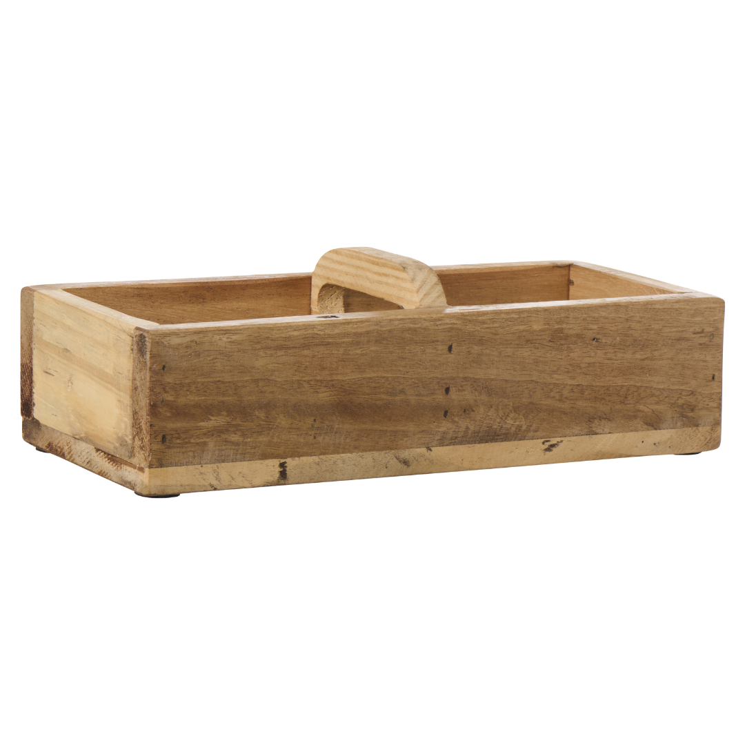 Rustic Wooden Storage Box with Handle